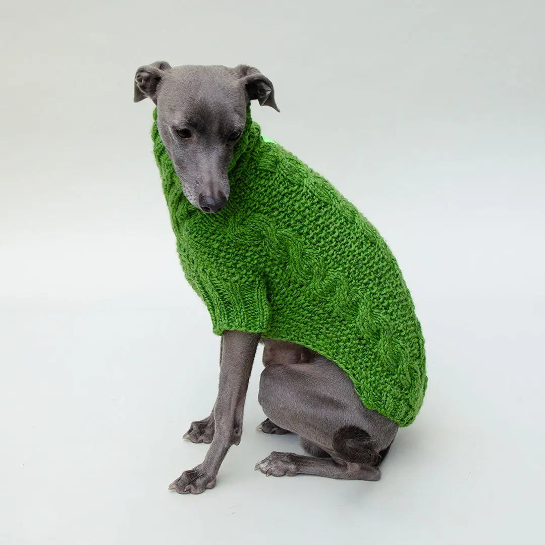 Handgestrickter Hundepullover Alpaca-Wollgemisch 4legs.de