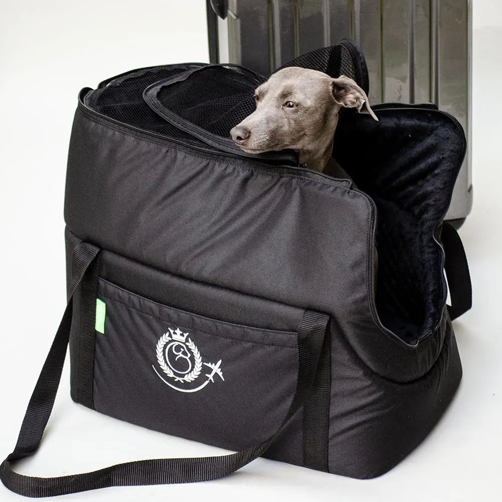 Hundeflugtasche "AIR EURO" Lunch & Dinner - black 4legs.de