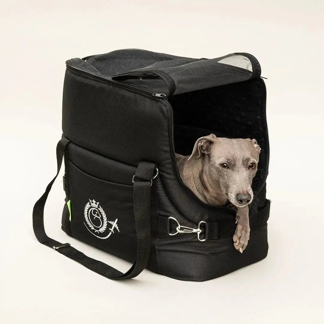 Hundetasche fürs Flugzeug "AIR" Lunch & Dinner - black 4legs.de