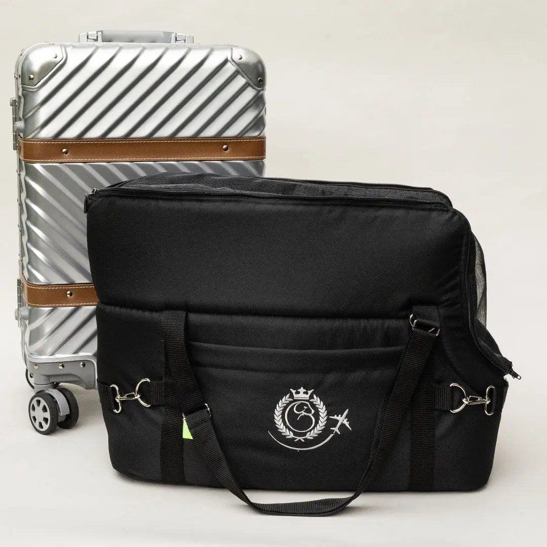 Hundeflugtasche "AIR XL-LONG" Lunch & Dinner - black 4legs.de