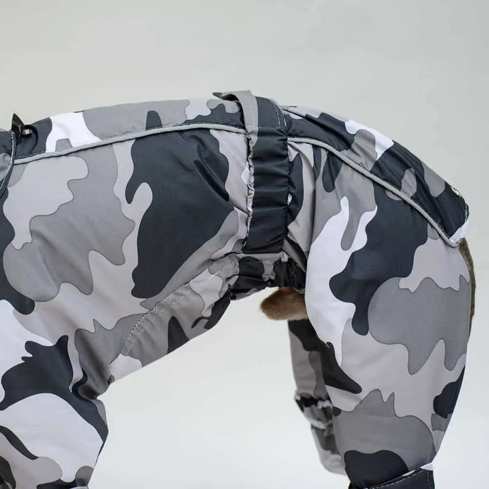 Kelly IG Snow - der warme Hundeoverall - camo grau - SDW 4legs.de