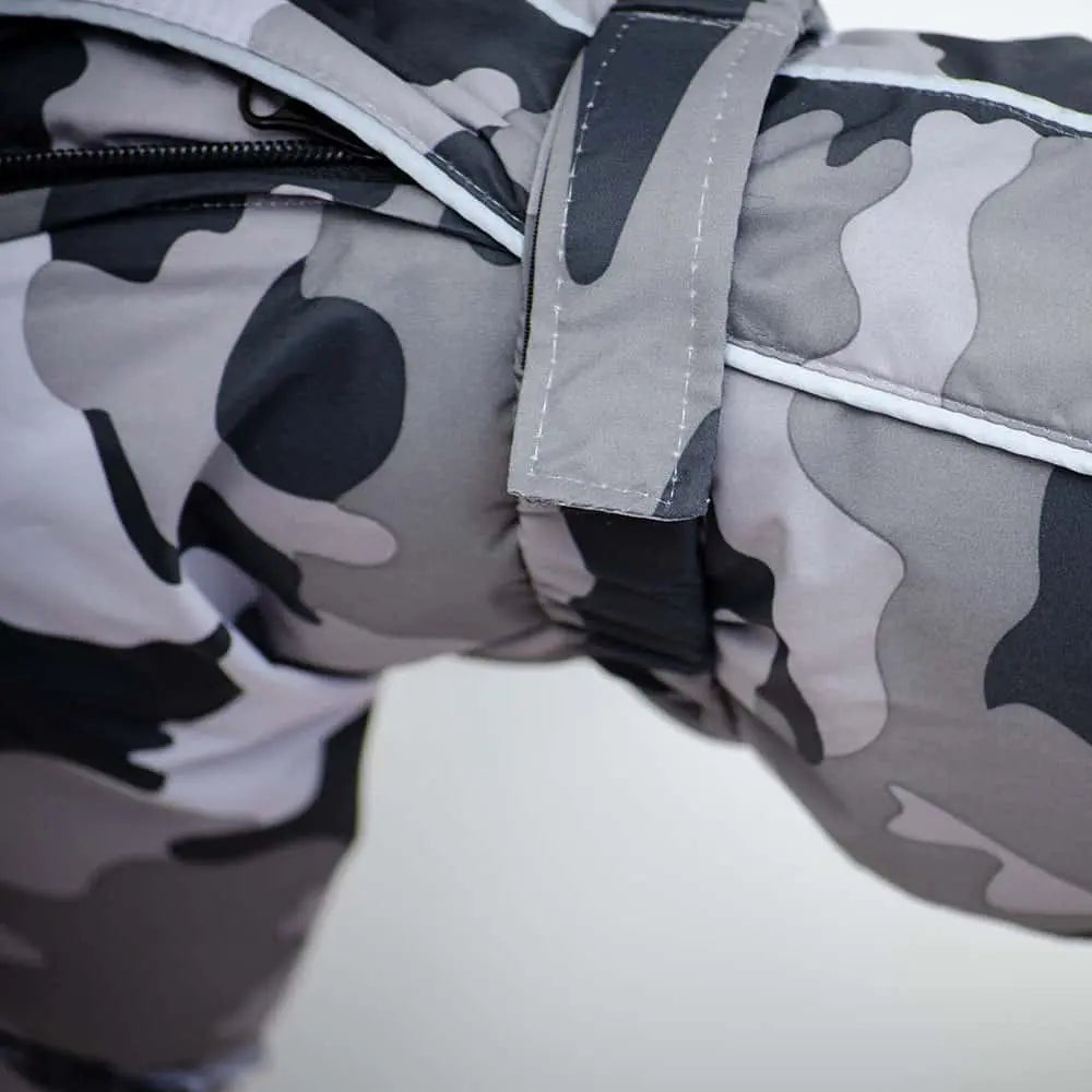 Kelly IG Snow - der warme Hundeoverall - camo grau - SDW 4legs.de