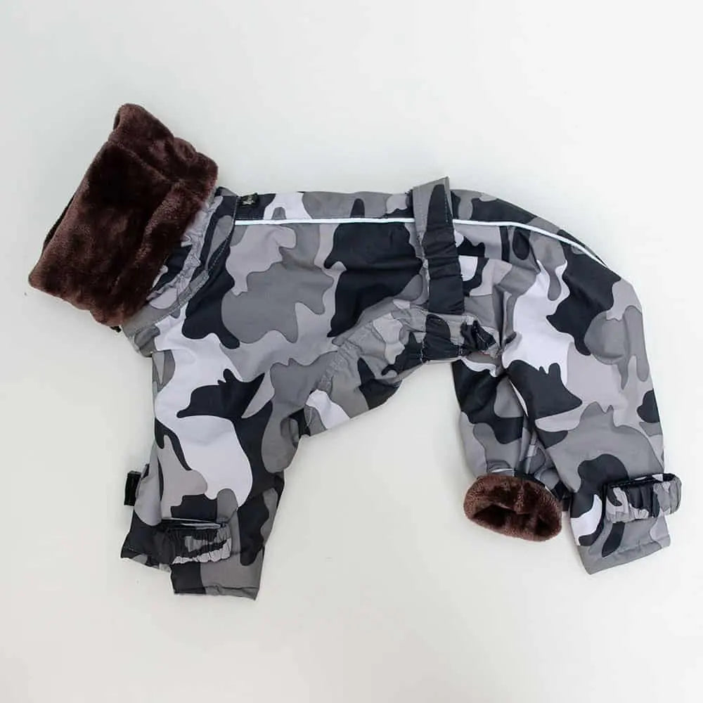 Kelly IG Snow - der warme Hundeoverall - camo grau - SDW 4legs.de
