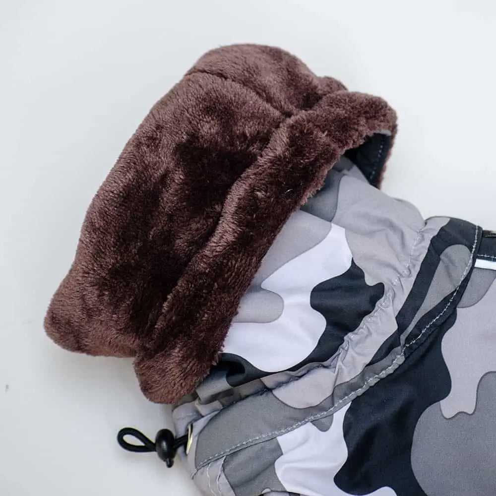Kelly IG Snow - der warme Hundeoverall - camo grau - SDW 4legs.de