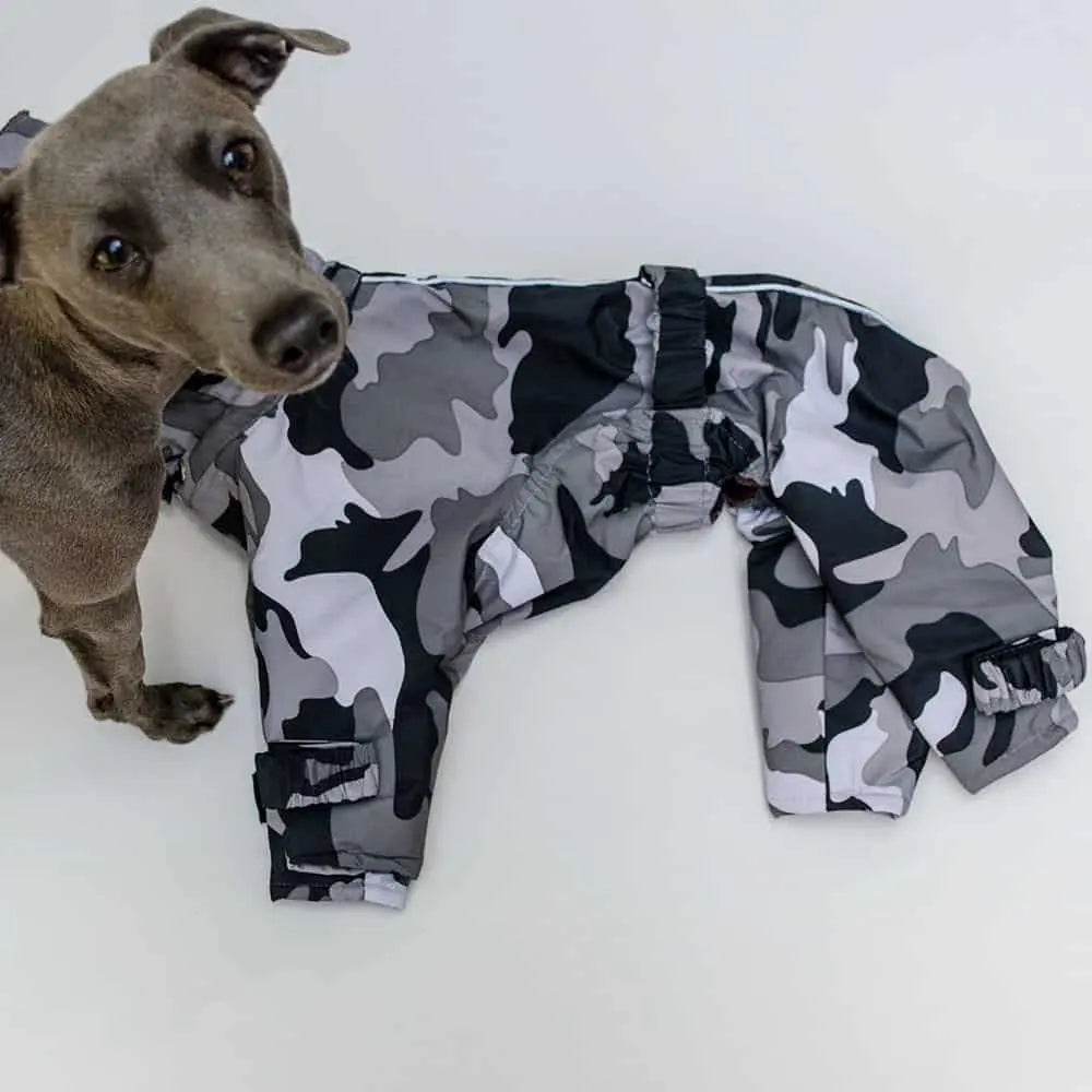 Kelly IG Snow - der warme Hundeoverall - camo grau - SDW 4legs.de