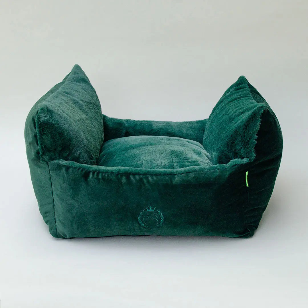 Kuschelweiches Hundebett "Cocoon Cozy"-smaragd 4legs.de