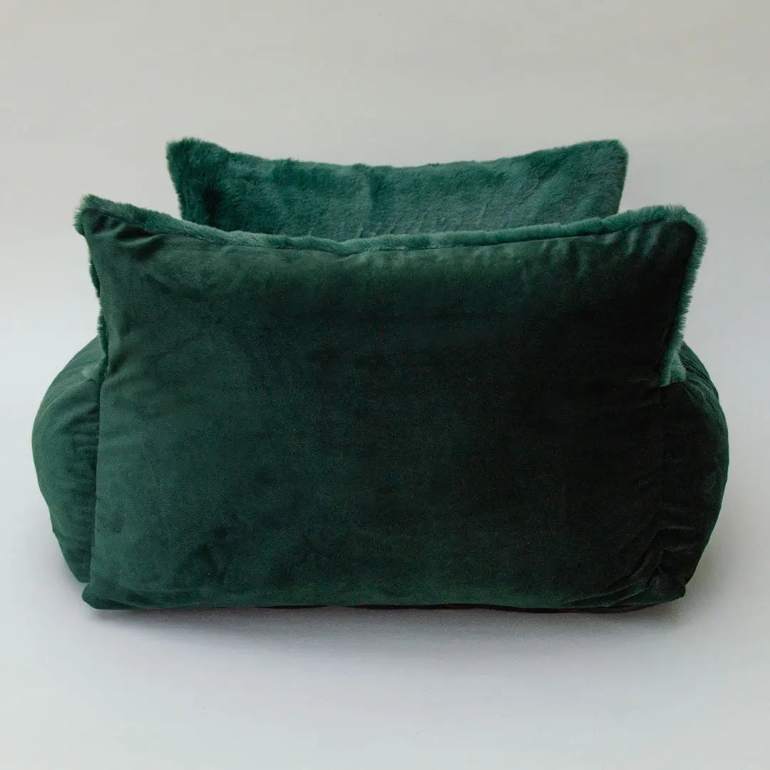 Kuschelweiches Hundebett "Cocoon Cozy"-smaragd 4legs.de