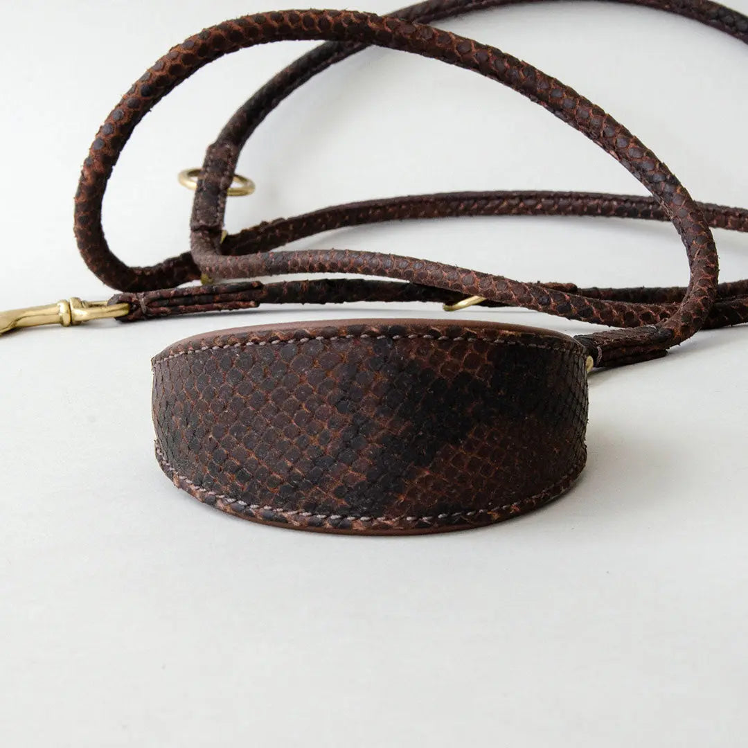 Lederhalsband "Sighthound Snake DARK" für Windhunde 4legs.de