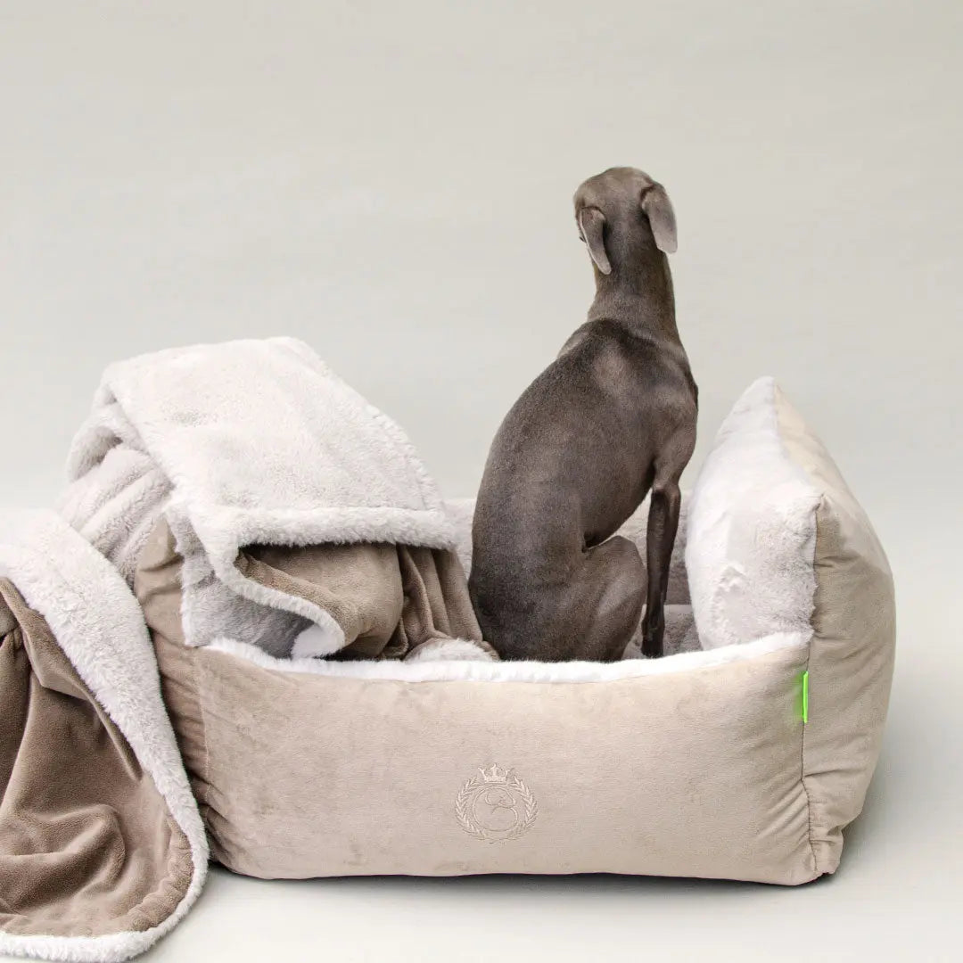 Luxus-Hundebett "Cocoon Cozy"-sand 4legs.de