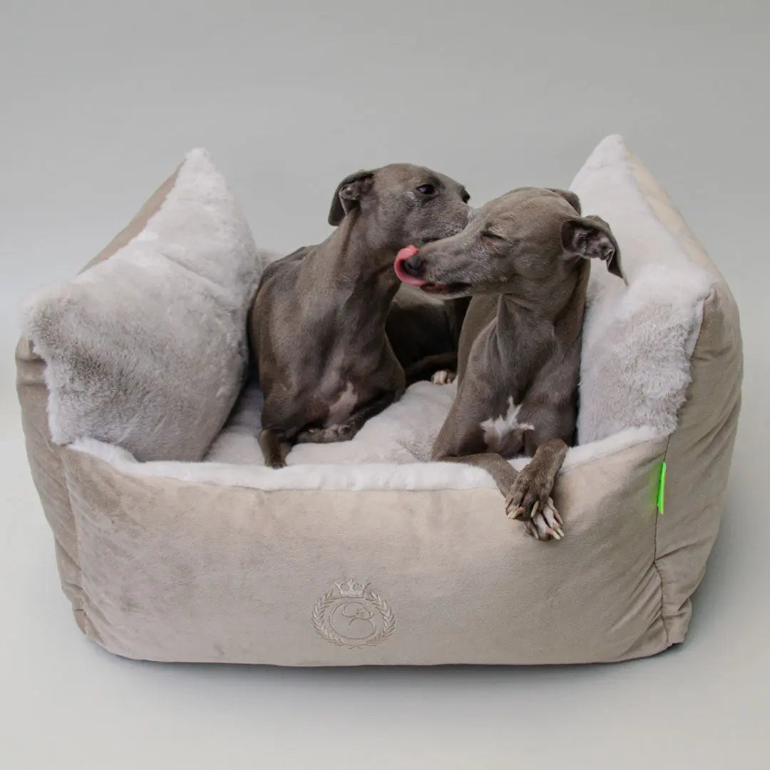 Luxus-Hundebett "Cocoon Cozy"-sand 4legs.de