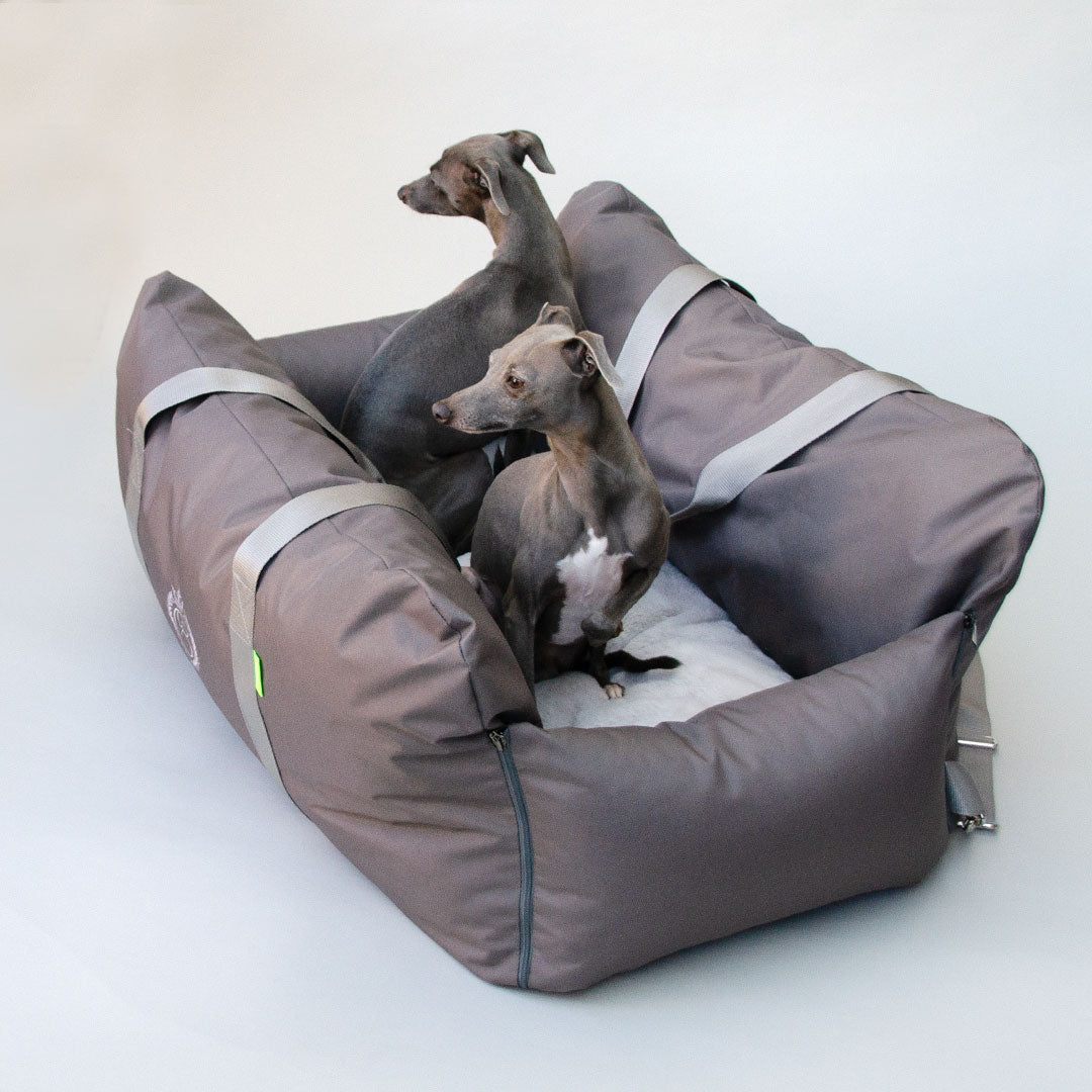 Hundeautositz „Travel Expert" – XXL-LONG Taupe
